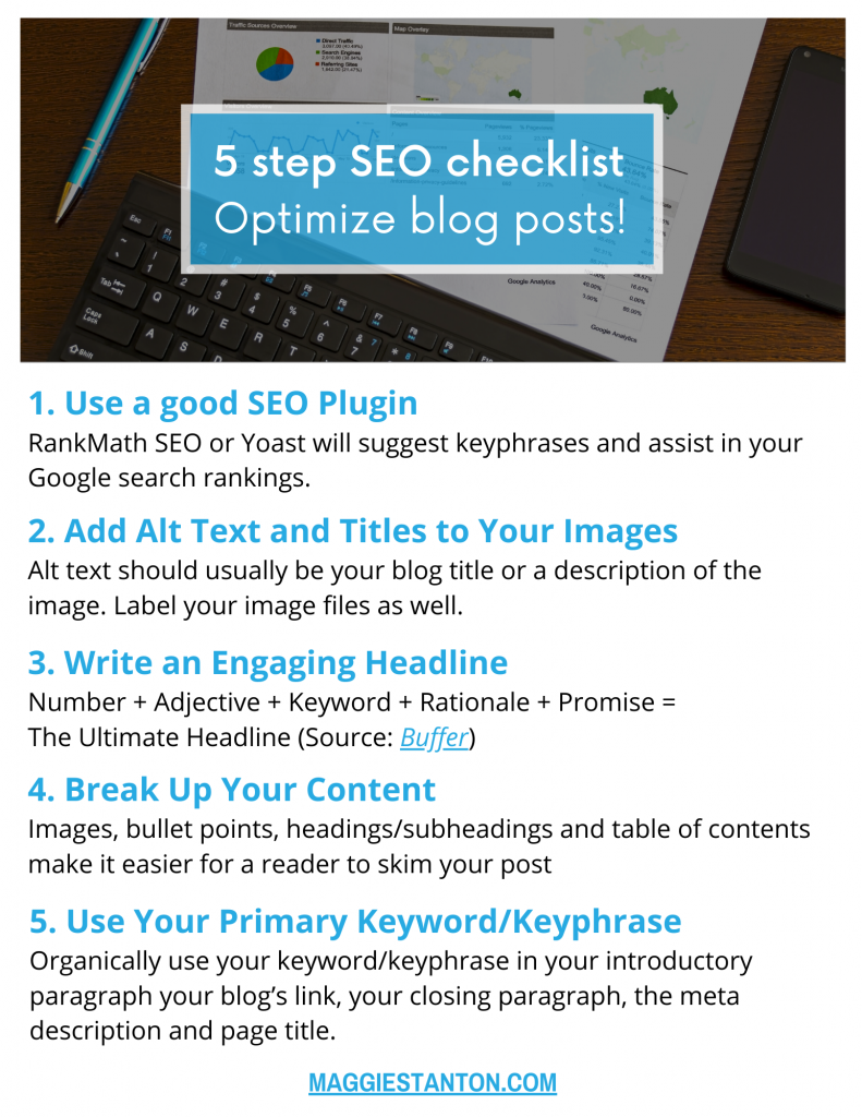 5 Step SEO Checklist for Blog Posts